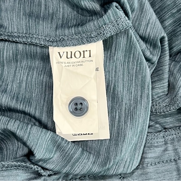 Vuori Falls Jumpsuit Medium Light Azure Heather Blue Tank Top Wide Leg Romper - Picture 5 of 7